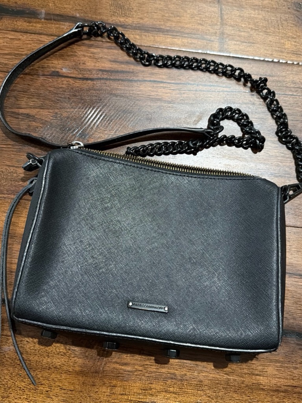 Rebecca Minkoff Black Textured Saffiano Crossbody Bag